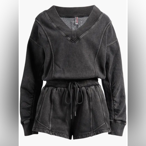 Free People FP Movement NWT Intercept Romper Black Washed Black Small - Picture 4 of 12